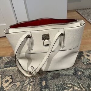Nine West white leather shoulder bag